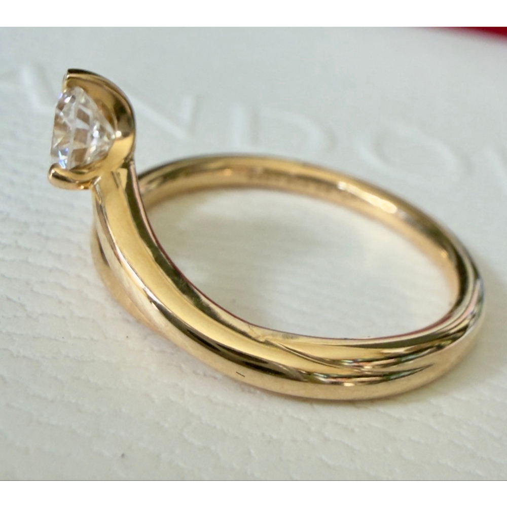 PANDORA Nova 0.50ctw Lab-Grown Diamond 14k Gold Asymmetric Ring Size 54(7) - Picture 9 of 10